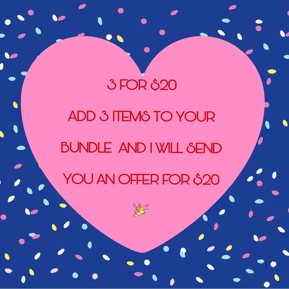 ****This only includes items labeled with 3 for $20